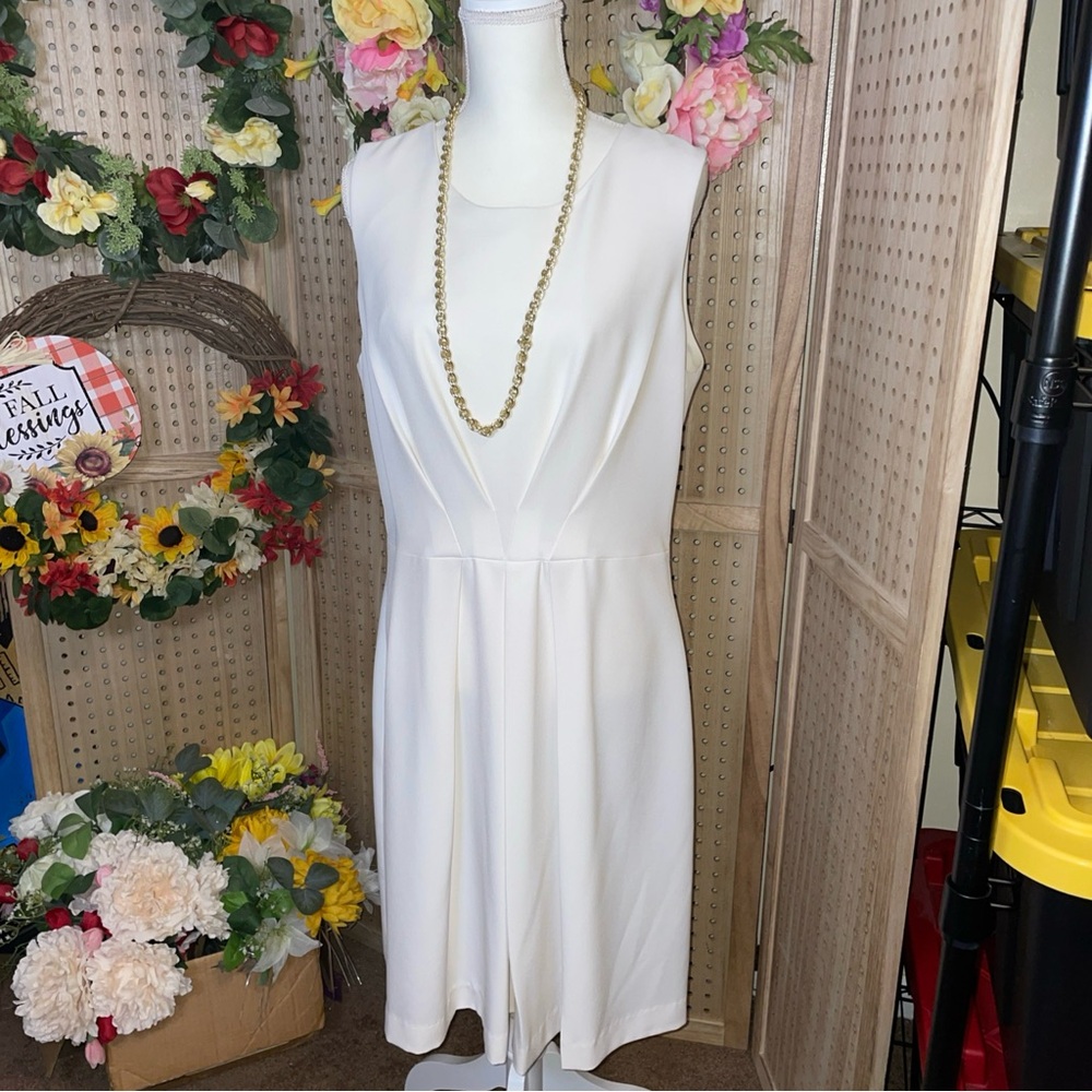 Sharagano Cream Midi Dress